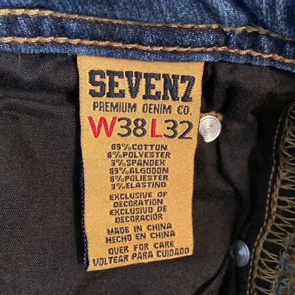Men’s Seven 7 Straight Fit Jeans 38x32 - Picture 4 of 8